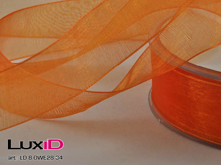 Organza woven edge 34 oranje 25mm x 50m